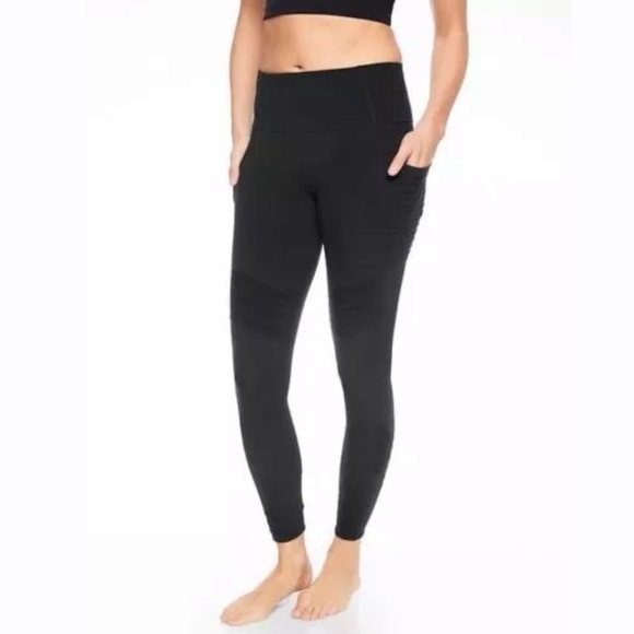 Athleta Pants - ATHLETA Stash Pocket Moto Tight Black NWT